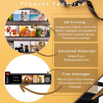 Custom Camera Film Roll Keychain, Personalized Memory Retro Camera Film HD Photo Album Voice Message Creative Picture Frames Birthday Christmas Gift Home Room Decor - uniqicon