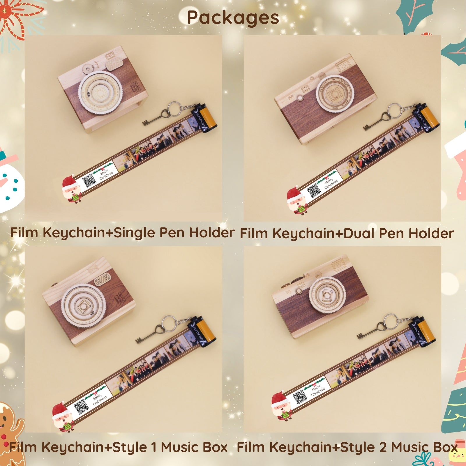 Custom Christmas Film Roll Photo Keychain Gifts,Personalised Photo Keyring Gifts,Christmas Presents for Boyfriend Women Dad Best Friends Daughter Son Lover Kid Anniversary Day Gift - uniqicon