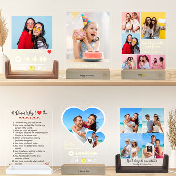 Friendship Gifts for Women, Best Friend Birthday Gifts, Personalised Multiple Photo Frame Collage LED Light,Custom Picture Plaque Female Friends, Photo Frames Multiple Pictures - uniqicon