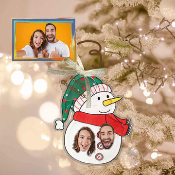 Personalized Photo Shaker Ornaments, 2024 Christmas Ball Tree Decorations Acrylic Bauble Ornament With Name Using My Photo, Xmas Décor Ornaments Personalized Memories For Christmas Family Keepsake