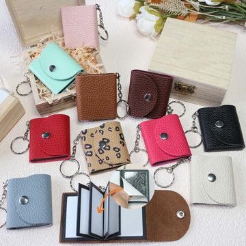 Mini Photo Keychain, Picture Keychains(Light pink) Personalized Album for Family, Boyfriend, Couples, Dog, Friends