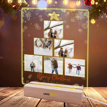 Personalised Christmas Photo Gifts, Light Up Photos Frame, Multiple Pictures Gifts for Women, Boyfriend, Girlfriend, Family, Men, Him, Her, Customised Acrylic Plaque from son daughter - uniqicon