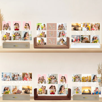 Personalised Mothers Day Gifts with Photo Frame for Best Mum,Presents for Mother In Law On Her Birthday,Customised Multiple Picture Decorations Gift for Step Mums from Kids - uniqicon