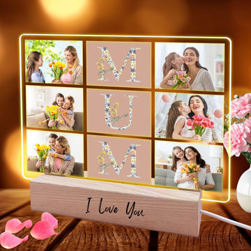 Personalised Mothers Day Gifts with Photo Frame for Best Mum,Presents for Mother In Law On Her Birthday,Customised Multiple Picture Decorations Gift for Step Mums from Kids - uniqicon
