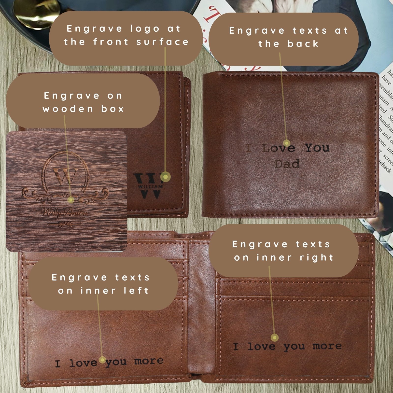 Personalised PU Slim Credit Card Mens Wallets Custom Hombres Minimalist Men'S Carteras Para Billeteras De Front Pocket Wallet Gifts For Men Boyfriend - uniqicon