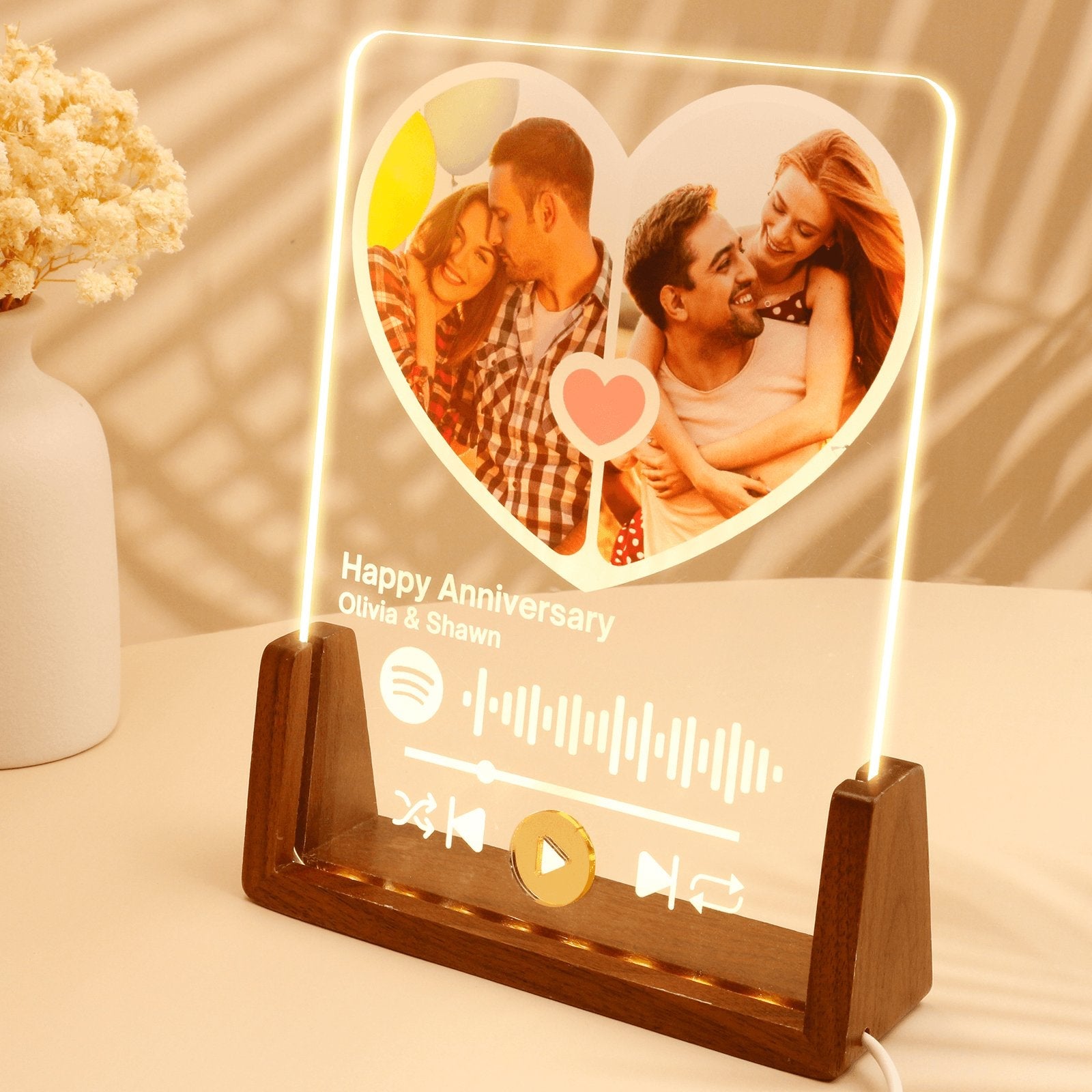 uniqicon Spotify Plaque QR Code music Acrylic picture frames Birthday Personalized Gifts for boyfriend women him sister - uniqicon